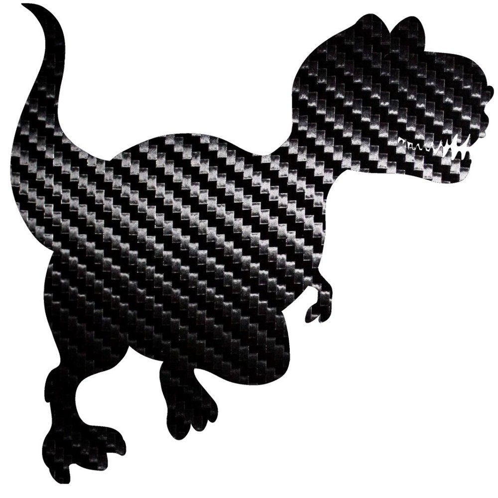 4 Pack Dinosaur Sticker Black Carbon Fiber Vinyl Decal Logo Laptop Window